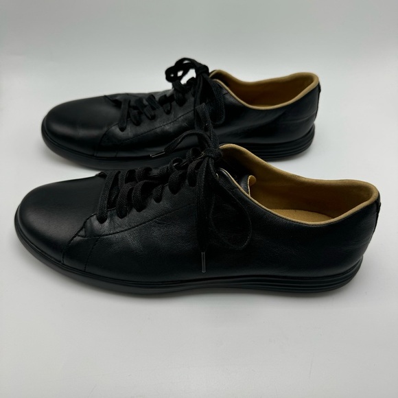 Cole Haan Black Leather Grand Os Cross Court Lace-up Sneakers Men’s Size 10 Wide - Picture 5 of 9